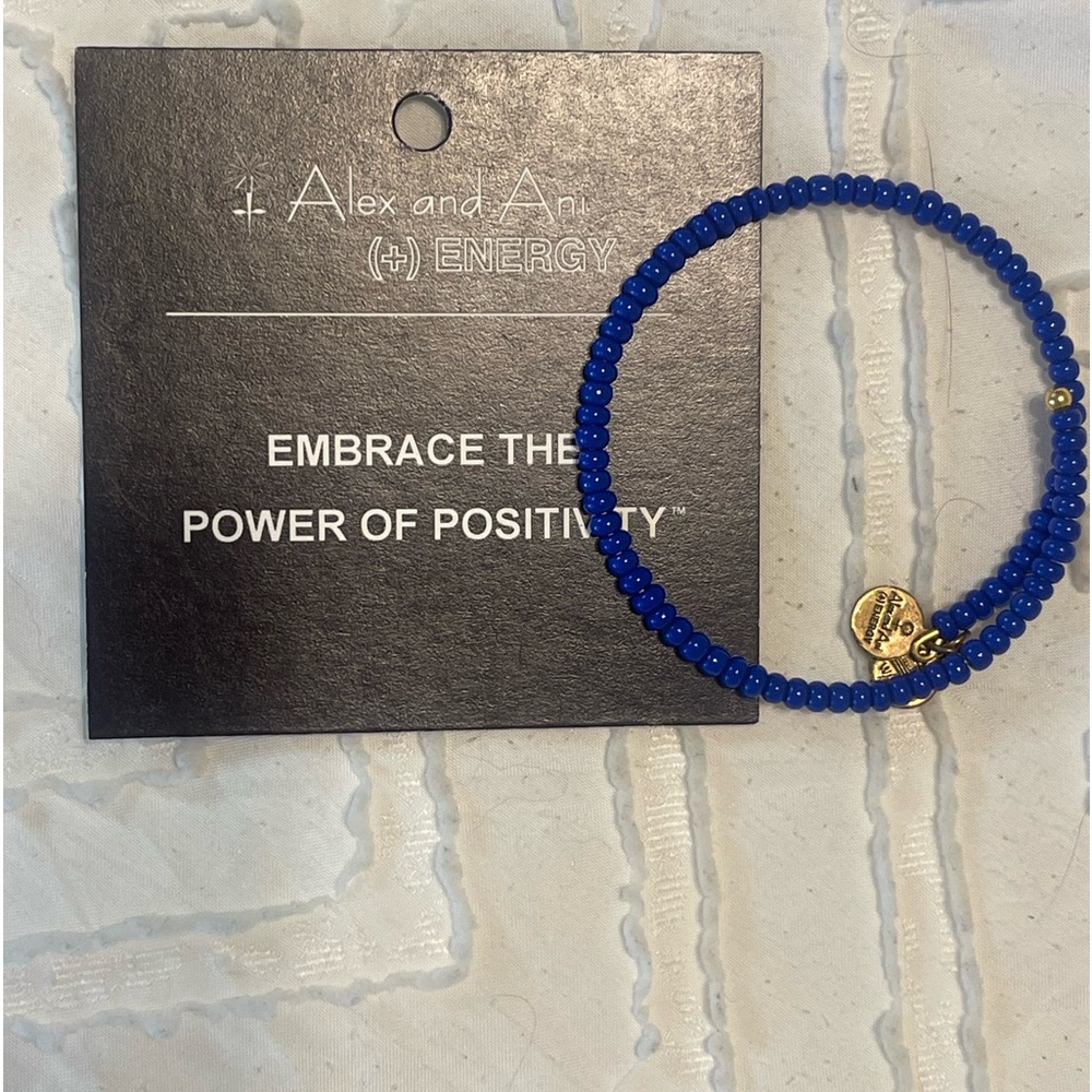 Alex and Ani Blue Bead Wrap Bracelet